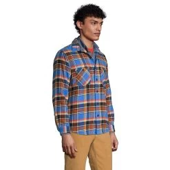 Men's Lands' End Traditional-Fit Rugged Flannel Button-Down Shirt -Stylish Men-Lands' End 4423080 ALT2