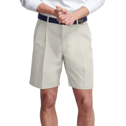 Men's Lands' End Classic-Fit 9-inch Pleated No-Iron Chino Shorts -Stylish Men-Lands' End 4545450 ALT2