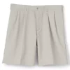 Men's Lands' End Classic-Fit 9-inch Pleated No-Iron Chino Shorts -Stylish Men-Lands' End 4545450 Light Stone