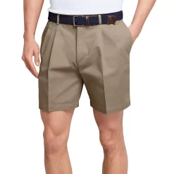 Men's Lands' End Comfort Waist 6-inch No-Iron Pleated Chino Shorts
