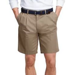 Men's Lands' End Comfort Waist 9-inch No-Iron Pleated Chino Shorts -Stylish Men-Lands' End 4545456 ALT3