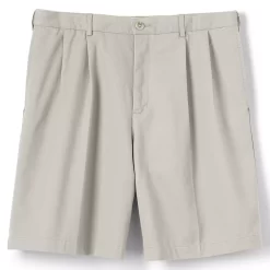 Big & Tall Lands' End Comfort Waist 9-inch No-Iron Pleated Chino Shorts