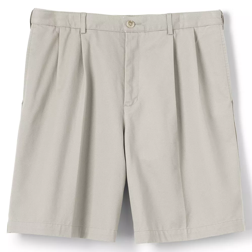 Big & Tall Lands' End Comfort Waist 9-inch No-Iron Pleated Chino Shorts 3 Big & Tall Lands' End Comfort Waist 9-inch No-Iron Pleated Chino Shorts