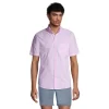 Men's Lands' End Traditional-Fit Essential Lightweight Plaid Poplin Button-Down Shirt -Stylish Men-Lands' End 4549024 Wild Blossom Stripe