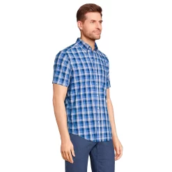Big & Tall Lands' End Traditional-Fit Essential Lightweight Poplin Button-Down Shirt -Stylish Men-Lands' End 4549027 ALT2