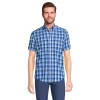Big & Tall Lands' End Traditional-Fit Essential Lightweight Poplin Button-Down Shirt -Stylish Men-Lands' End 4549027 Chicory Blue Plaid