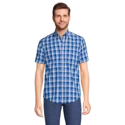 Big & Tall Lands' End Traditional-Fit Essential Lightweight Poplin Button-Down Shirt