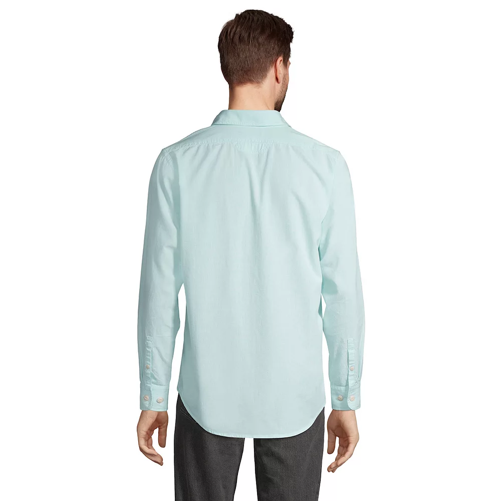 Men's Lands' End Traditional-Fit Chambray Work Shirt 4 Men's Lands' End Traditional-Fit Chambray Work Shirt - Image 2