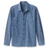 Men's Lands' End Traditional-Fit Chambray Work Shirt -Stylish Men-Lands' End 4549035 Dark Wash