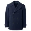 Men's Lands' End Wool-Blend Double-Breasted Peacoat -Stylish Men-Lands' End 4550758 True Navy