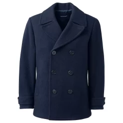 Men's Lands' End Wool-Blend Double-Breasted Peacoat