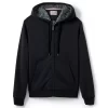 Men's Lands' End Serious Sweats Full-Zip Sherpa Hoodie -Stylish Men-Lands' End 4552001 Black