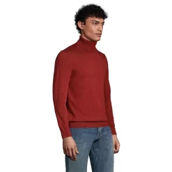 Big & Tall Lands' End Classic-Fit Fine-Gauge Supima Cotton Turtleneck -Stylish Men-Lands' End 4552514 ALT2