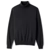 Big & Tall Lands' End Classic-Fit Fine-Gauge Supima Cotton Turtleneck -Stylish Men-Lands' End 4552514 Black