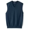 Big & Tall Lands' End Fine-Gauge Supima Cotton Sweater Vest -Stylish Men-Lands' End 4552517 Radiant Navy