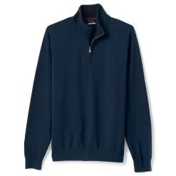 Big & Tall Lands' End Fine-Gauge Supima Cotton Quarter-Zip Sweater
