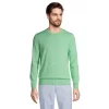 Men's Lands' End Fine-Gauge Supima Cotton Crewneck Sweater 2 Men's Lands' End Fine-Gauge Supima Cotton Crewneck Sweater -Stylish Men-Lands' End 4552524 Pale Green Marl