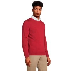 Big & Tall Lands' End Fine-Gauge Supima Cotton Crewneck Sweater 7 Big & Tall Lands' End Fine-Gauge Supima Cotton Crewneck Sweater -Stylish Men-Lands' End 4552525 ALT2