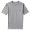 Men's Land's End Super-T Short Sleeve T-Shirt With Pocket -Stylish Men-Lands' End 4553947 Gray Heather