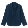 Men's Lands' End Flannel Pajama Shirt -Stylish Men-Lands' End 4555497 Radiant Navy