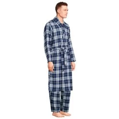 Men's Lands' End Flannel Robe -Stylish Men-Lands' End 4555502 ALT2
