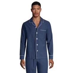 Men's Lands' End Broadcloth Pajama Sleep Shirt