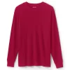 Men's Lands' End Knit Ribbed Crewneck Pajama Sleep Shirt -Stylish Men-Lands' End 4561233 Rich Red