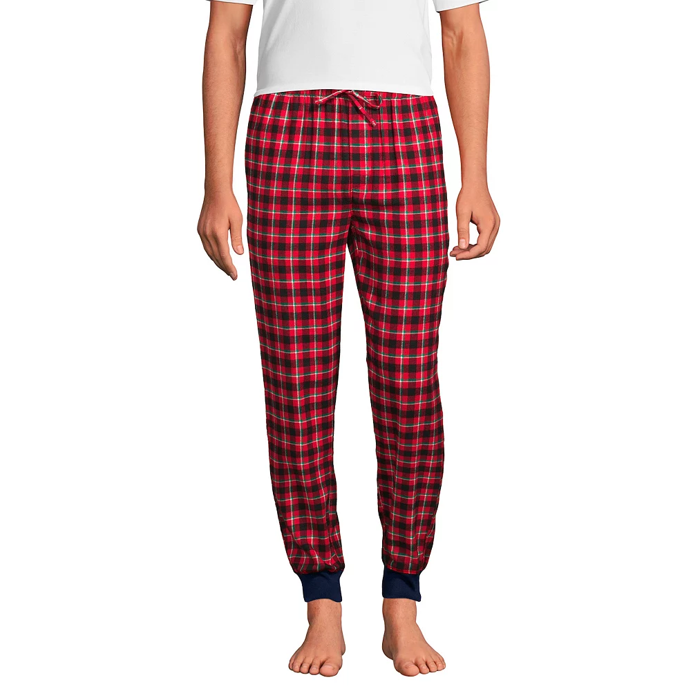 Big & Tall Lands' End Plaid Flannel Jogger Pajama Sleep Pants 3 Big & Tall Lands' End Plaid Flannel Jogger Pajama Sleep Pants