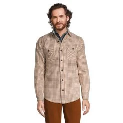 Big & Tall Lands' End Traditional-Fit Rugged Flannel Button-Down Shirt