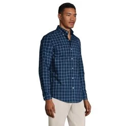 Men's Lands' End Traditional-Fit No-Iron Twill Button-Down Shirt -Stylish Men-Lands' End 4563306 ALT2