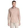 Men's Lands' End Traditional-Fit No-Iron Twill Button-Down Shirt -Stylish Men-Lands' End 4563306 Apricot Multi Check