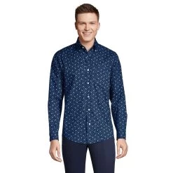 Big & Tall Lands' End Traditional-Fit No-Iron Twill Button-Down Shirt