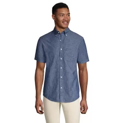 Men's Lands' End Traditional-Fit Chambray Button-Down Shirt