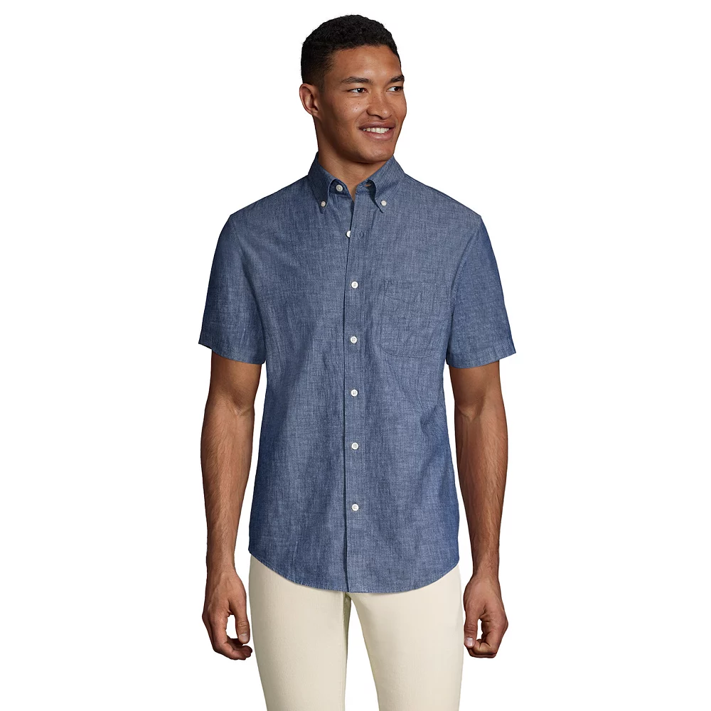 Big & Tall Lands' End Traditional Fit Chambray Shirt 3 Big & Tall Lands' End Traditional Fit Chambray Shirt