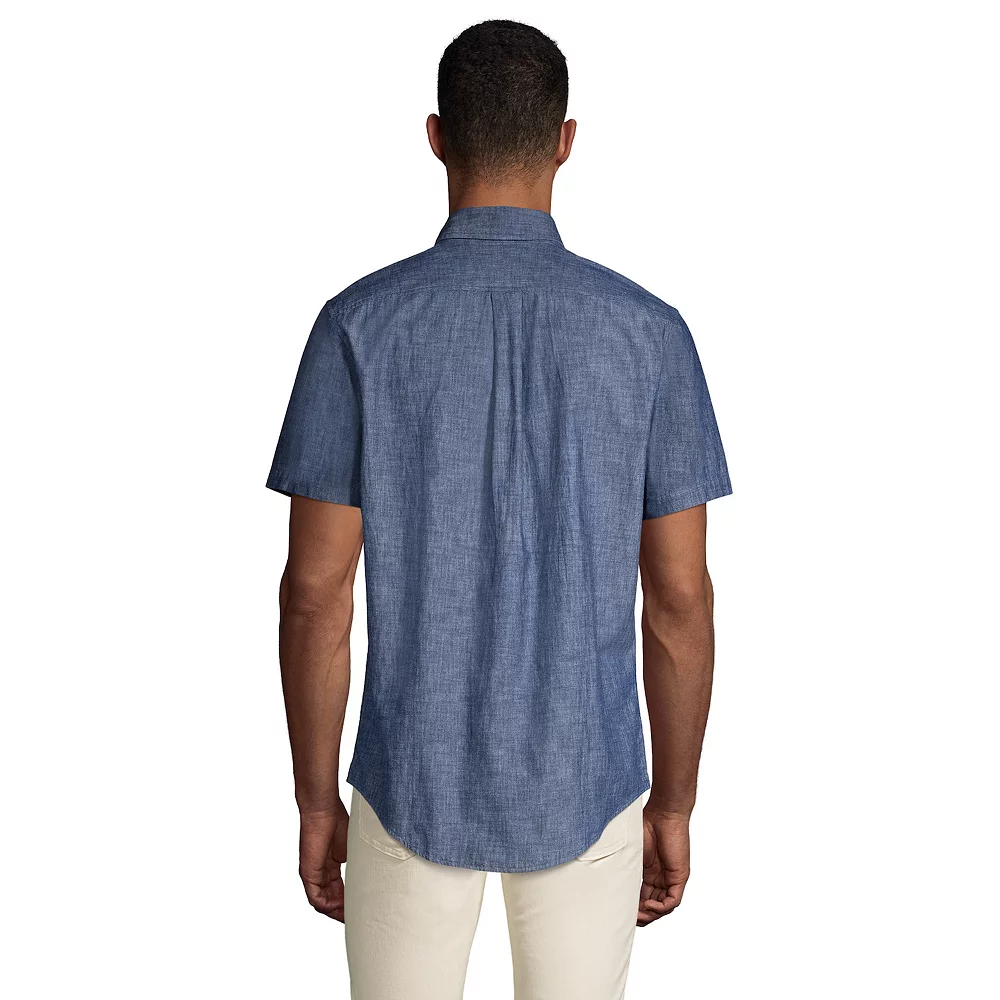 Big & Tall Lands' End Traditional Fit Chambray Shirt 4 Big & Tall Lands' End Traditional Fit Chambray Shirt - Image 2