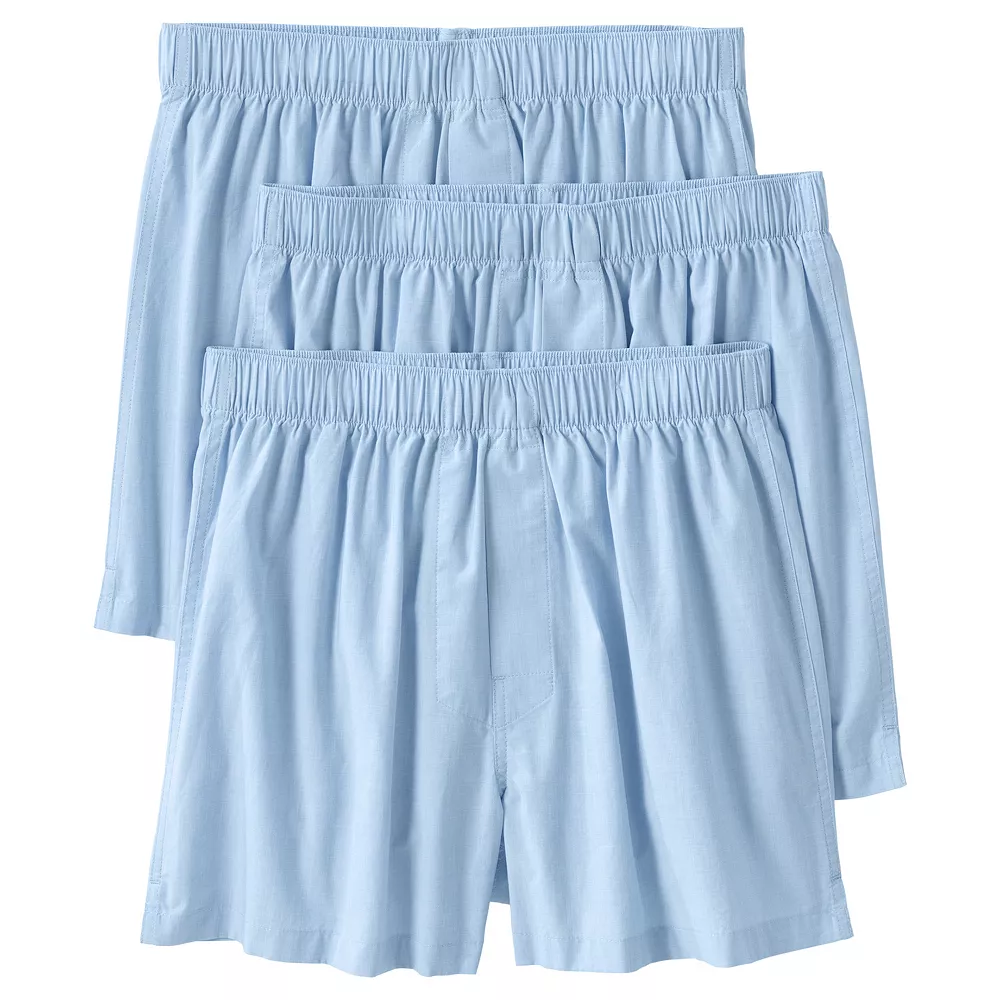 Men's Lands' End Broadcloth 3-Pack Boxers 3 Men's Lands' End Broadcloth 3-Pack Boxers