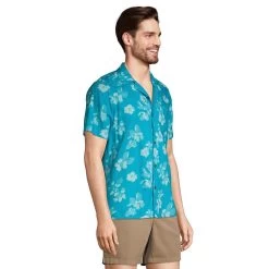 Men's Lands' End Traditional-Fit Hawaiian Button-Down Shirt 7 Men's Lands' End Traditional-Fit Hawaiian Button-Down Shirt -Stylish Men-Lands' End 4939185 ALT2