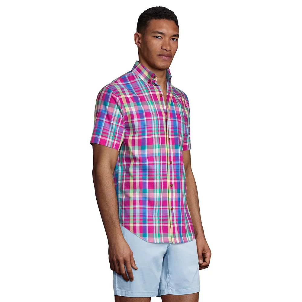 Big & Tall Lands' End Traditional-Fit Madras Button-Down Shirt 5 Big & Tall Lands' End Traditional-Fit Madras Button-Down Shirt - Image 3