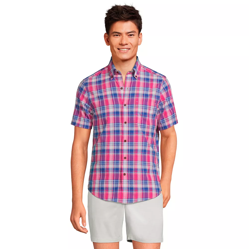 Big & Tall Lands' End Traditional-Fit Madras Button-Down Shirt 3 Big & Tall Lands' End Traditional-Fit Madras Button-Down Shirt