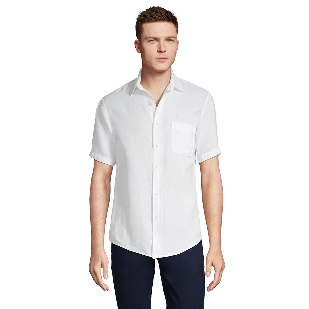 Big & Tall Lands' End Traditional Fit Linen Button-Down Shirt 3 Big & Tall Lands' End Traditional Fit Linen Button-Down Shirt