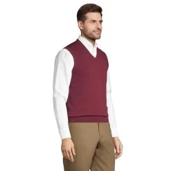 Men's Lands' End Fine-Gauge Supima Cotton Sweater Vest -Stylish Men-Lands' End 5236239 ALT2