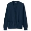 Men's Lands' End Classic-Fit Supima Cotton Cardigan Sweater -Stylish Men-Lands' End 5236268 Radiant Navy