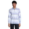 Men's Lands' End Tailored-Fit Chambray Work Shirt -Stylish Men-Lands' End 5237221 Blue Haze Stripe