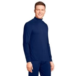 Men's Lands' End Stretch Thermaskin Long Underwear Mockneck Base Layer Top -Stylish Men-Lands' End 5238180 ALT2