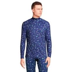 Men's Lands' End Stretch Thermaskin Long Underwear Mockneck Base Layer Top
