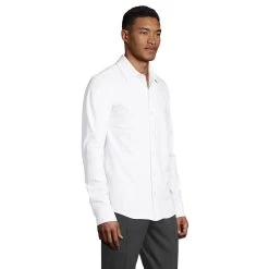Men's Lands' End Untucked Mesh Oxford Button-Down Shirt -Stylish Men-Lands' End 5238625 ALT2