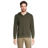 Men's Lands' End Waffle Henley Hoodie -Stylish Men-Lands' End 5238631 Forest Moss