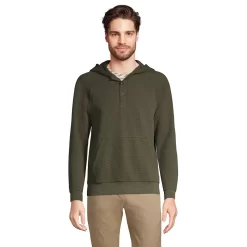 Men's Lands' End Waffle Henley Hoodie