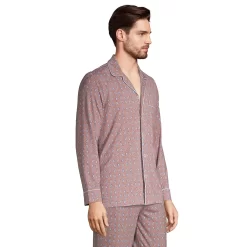 Men's Lands' End Brushed Back Knit Pajama Sleep Shirt -Stylish Men-Lands' End 5238832 ALT2