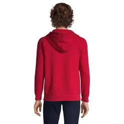 Big & Tall Lands' End Waffle Henley Hoodie -Stylish Men-Lands' End 5243151 ALT
